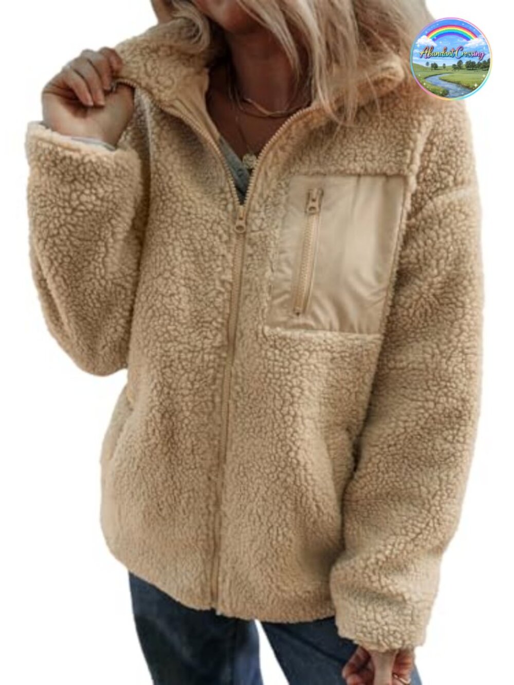 Women's Warm Fleece Jacket Full Zip Teddy Coat Winter